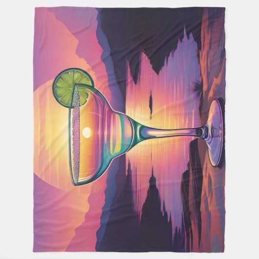 Couverture Polaire Coucher de soleil coloré Margarita (Devant)