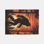 Couverture Polaire Coucher de soleil de la forêt de Bigfoot Sasquatch (Devant (Horizontal))