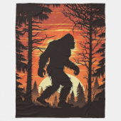 Couverture Polaire Coucher de soleil de la forêt de Bigfoot Sasquatch (Devant)