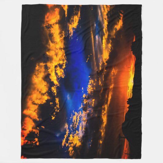 Couverture Polaire Coucher de soleil nuageux (Devant)