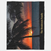 Couverture Polaire Coucher de soleil Palm Trees Beach Tropical Caribb (Devant)