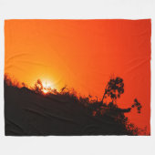 Couverture Polaire Coucher de soleil Silhouette (Devant (Horizontal))
