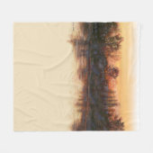 Couverture Polaire Coucher de soleil sur la rivière (Devant (Horizontal))