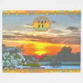 Couverture Polaire Coucher de soleil sur le toit 2295 (Devant (Horizontal))