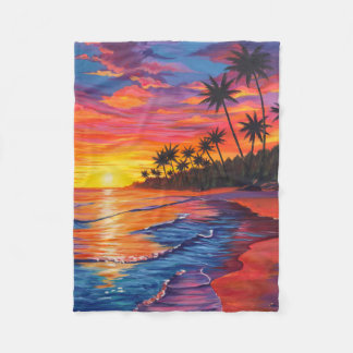 Couverture polaire Coucher de soleil tropical