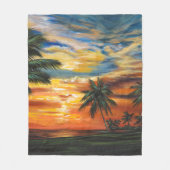 Couverture Polaire Coucher de soleil tropical étonnant (Devant)