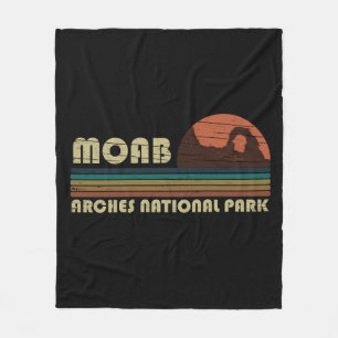Couverture Polaire Coucher de soleil vintage - Moab Utah - Parc natio
