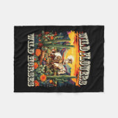 Couverture Polaire Coucher du soleil fille équitation Cheval Fleurs s (Devant (Horizontal))