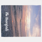 Couverture Polaire Coucher du soleil personnalisé d'océan (Devant (Horizontal))