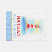 Couverture Polaire Couette bleu clair du phare (Devant (Horizontal))