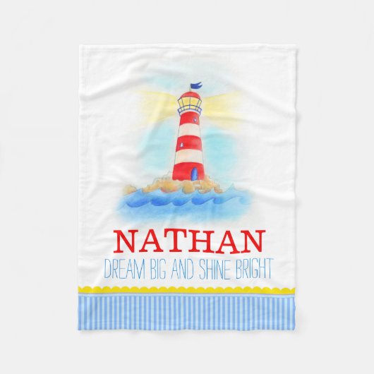 Couverture Polaire Couette bleu clair du phare (Devant)