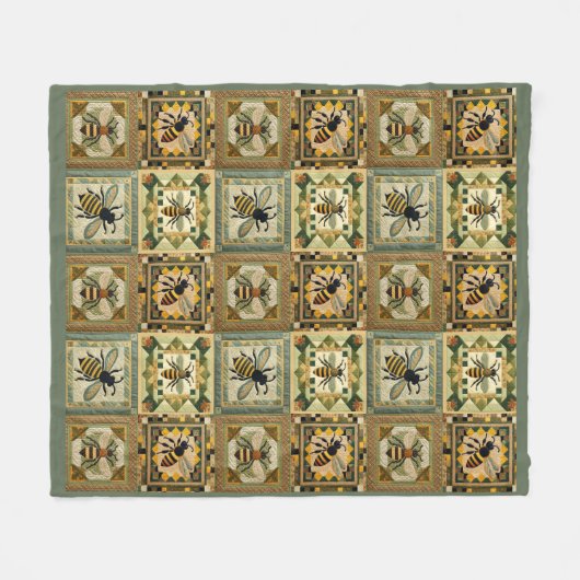 Couverture Polaire Couette Faux Honeybee (Devant (Horizontal))