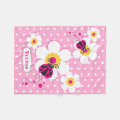 Couverture Polaire Couette rose ladybugs personnalisée (Devant (Horizontal))