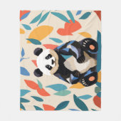 Couverture Polaire Couleur assis Panda Ours Matisse Inspiré (Devant)