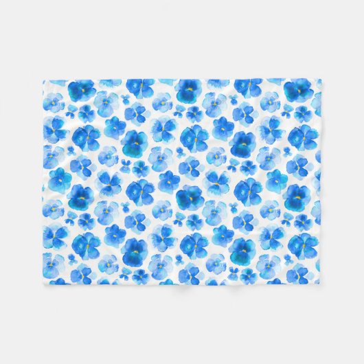 Couverture Polaire Couleur d'aquarelle bleu (Devant (Horizontal))