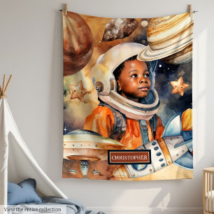 Couverture Polaire Couleur d'aquarelle de la salle de l'astronaute de