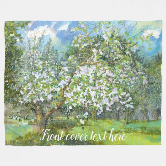 Couverture Polaire Couleur d'aquarelle fleurie (Devant (Horizontal))