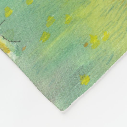 Couverture Polaire Couleur d'aquarelle fleurie (Coin)