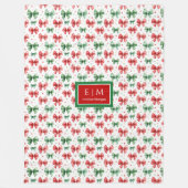 Couverture Polaire Couleur d'aquarelle personnalisée arcs rouge vert (Devant)