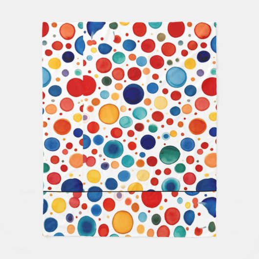 Couverture Polaire couleur d'eau à l'orientale art pois (Devant)