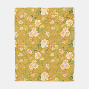 Couverture Polaire Couleur d'eau de la fleur de automne Mustar Yellow