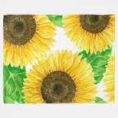 Couverture Polaire Couleur d'eau des fleurs de soleil (Devant (Horizontal))