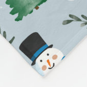 Couverture Polaire Couleur d'eau douce Motif neige d'hiver (Coin)