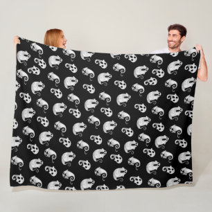 Couverture Polaire Couleur d'eau noire et blanche mignonne Fantômes H