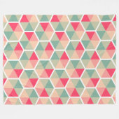 Couverture Polaire Couleur géométrique Motif d'abeilles 04 (Devant (Horizontal))