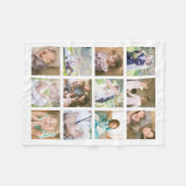 Couverture Polaire Couleur modifiable du collage photo de 12 Carrés (Devant (Horizontal))