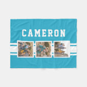 Couverture Polaire Couleur modifiable Varsity White Stripes Photo (Devant (Horizontal))