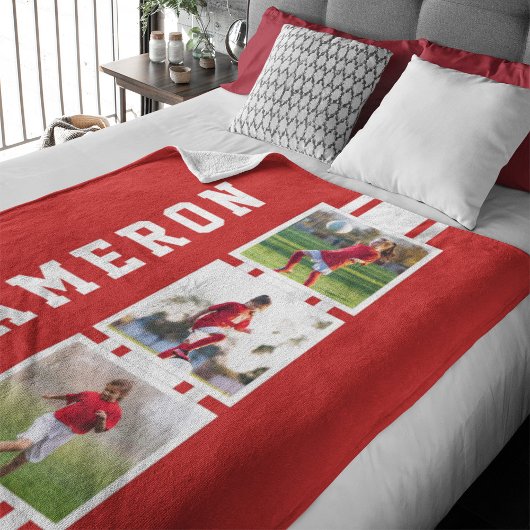 Couverture Polaire Couleur modifiable Varsity White Stripes Photo