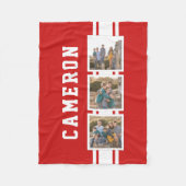 Couverture Polaire Couleur modifiable Varsity White Stripes Photo (Devant)