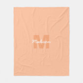 Couverture Polaire Couleur pêche pastel cool avec nom de monogramme p (Devant)