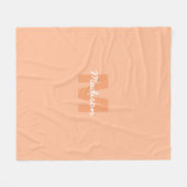 Couverture Polaire Couleur pêche pastel cool avec nom de monogramme p (Devant (Horizontal))