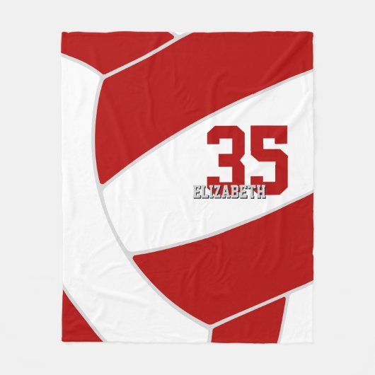 Couverture Polaire couleur rouge équipe volleyball géant (Devant)