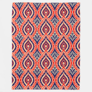 Couverture Polaire Couleur rouge ethnique motif de fleurs indiennes