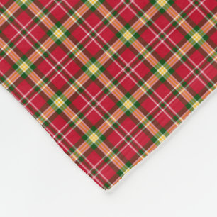 Couverture Polaire Couleur rouge vif et vert Noël Plaid