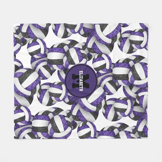 Couverture Polaire couleur violet violet violet de l'équipe de volley (Devant (Horizontal))