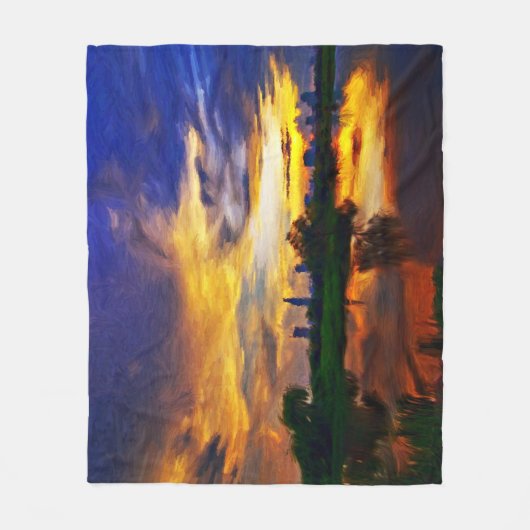 Couverture Polaire Couleurs Abstraites | Coucher de soleil de Saïgon (Devant)