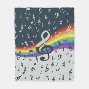 Couverture Polaire Couleurs d'arc-en-ciel de vague de clef triple