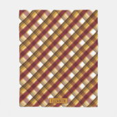 Couverture Polaire Couleurs d'automne rouge orange vert Plaid Motif (Devant)
