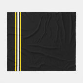 Couverture Polaire Couleurs de l'école Noir Blanc Or Jaune (Devant (Horizontal))