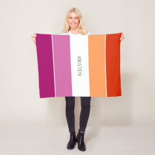 Couverture Polaire Couleurs Drapeau Lesbienne Personnalisées Frappes