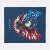 Couverture Polaire Couleurs du drapeau américain Bold Eagle (Devant (Horizontal))