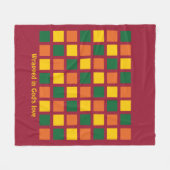 Couverture Polaire Couleurs épicées modernes Carrés géométriques pers (Devant (Horizontal))