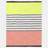 Couverture Polaire couleurs modernes Abstraites corail rose chaux ver (Devant)