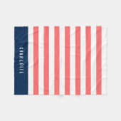 Couverture Polaire Couleurs modifiables avec bandes blanches Ajouter  (Devant (Horizontal))