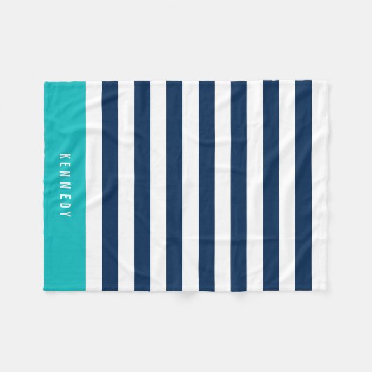 Couverture Polaire Couleurs modifiables avec bandes blanches Ajouter  (Devant (Horizontal))