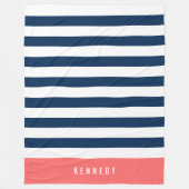 Couverture Polaire Couleurs modifiables avec bandes blanches Ajouter  (Devant)